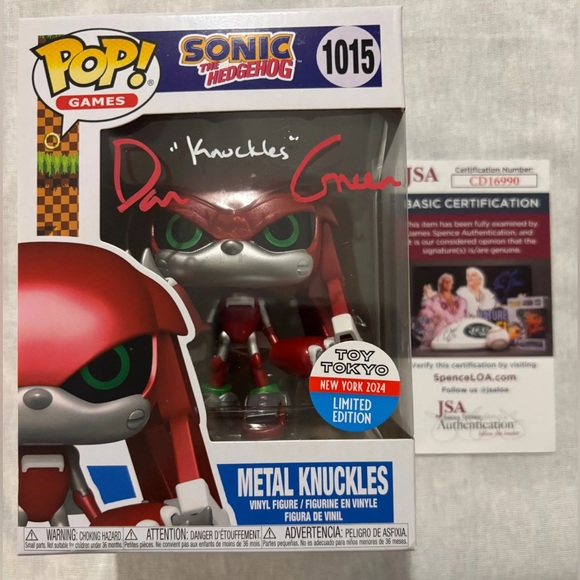 Dan Green Autograph Signed Metal Knuckles Toy Tokyo Exclusive Funko Pop JSA COA